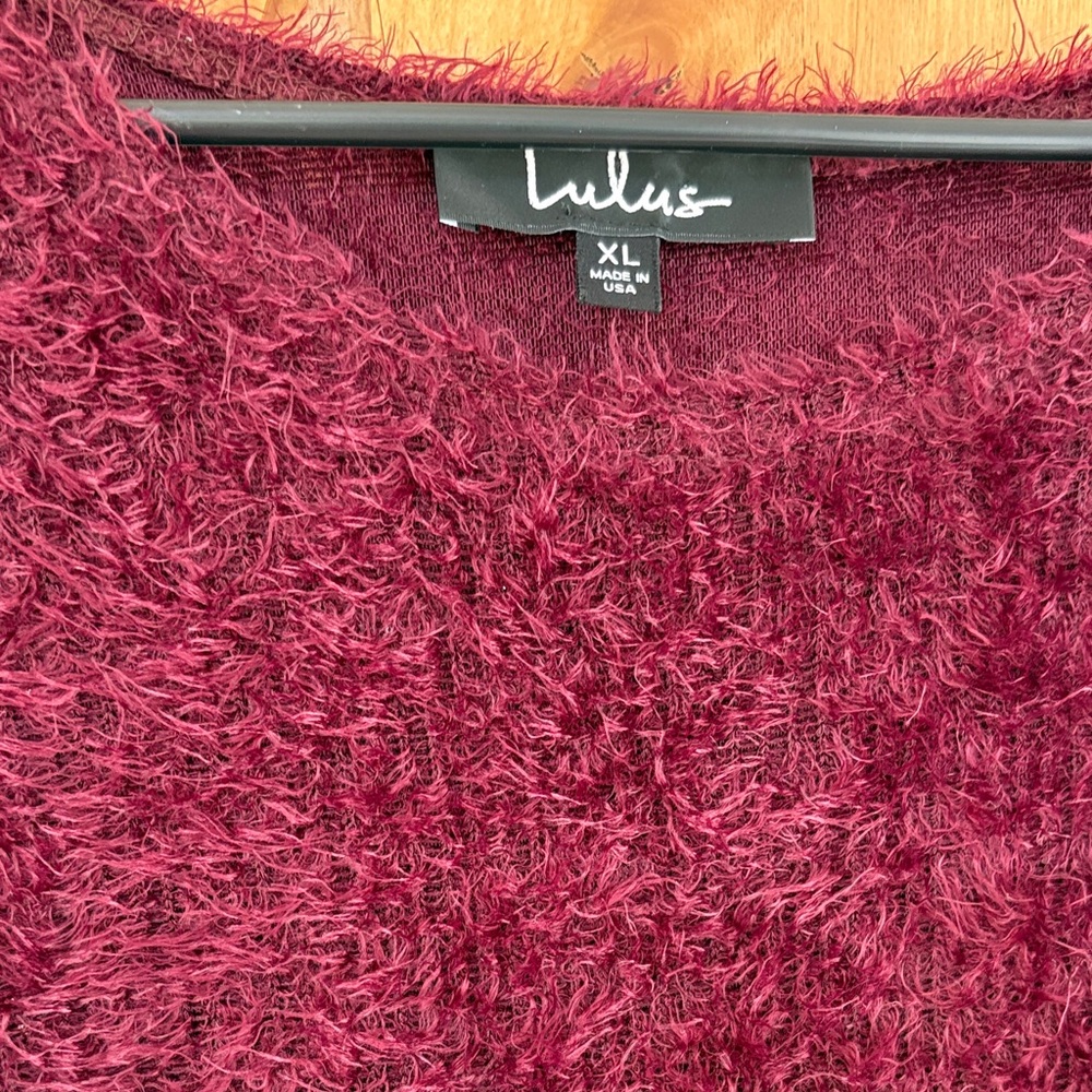 Lulu's Deep Red Textured Sweater - Picture 2 of 3